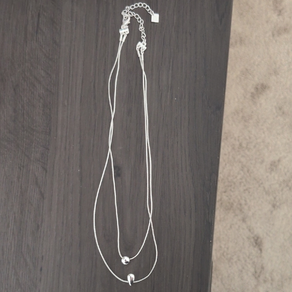 Banana Republic Double Strand Silver Necklace
